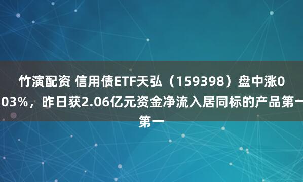 竹演配资 信用债ETF天弘（159398）盘中涨0.03%，昨日获2.06亿元资金净流入居同标的产品第一