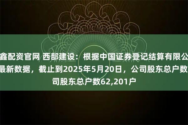 鑫配资官网 西部建设：根据中国证券登记结算有限公司提供的最新数据，截止到2025年5月20日，公司股东总户数62,201户